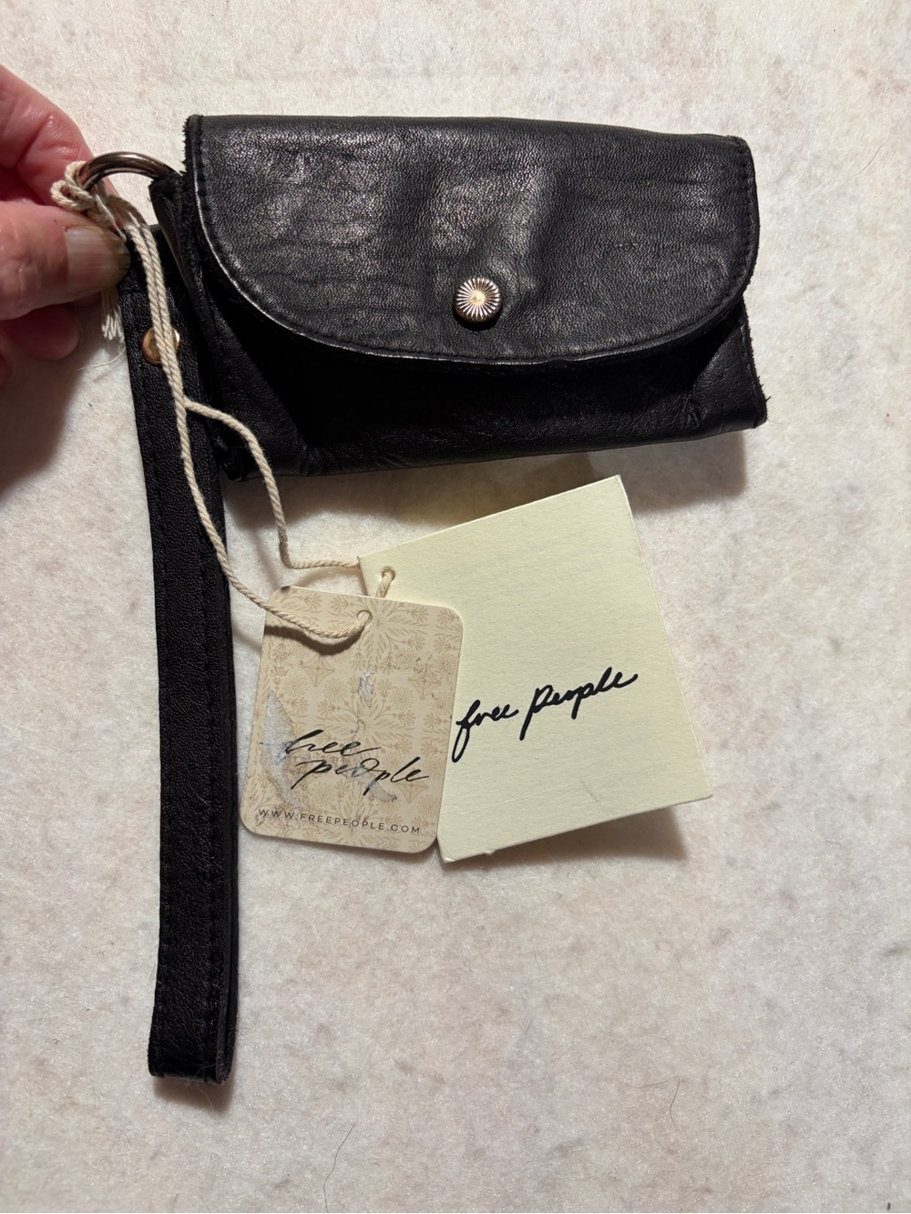 NWT - Free People Black Leather Wallet Purse